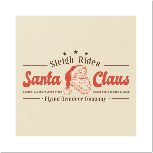 Santa Claus Sleigh Rides Posters and Art